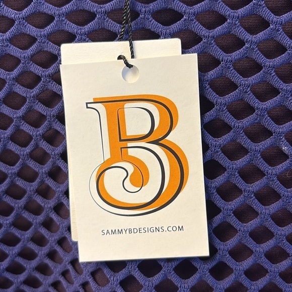 NWT Sammy B Fishnet Purple Long Sleeve Crop Size XL - Picture 3 of 7
